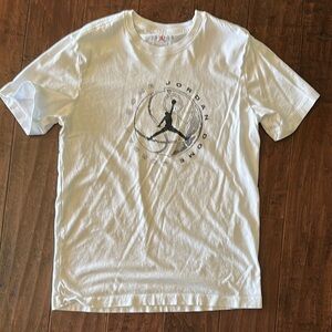 Jordan White Short Sleeve Tee with Iconic Graphic